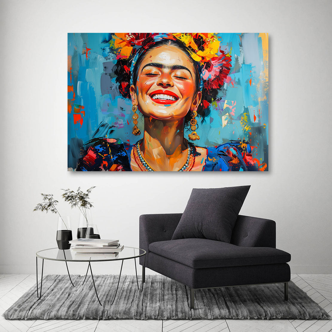 Smiling Frida Wandbild