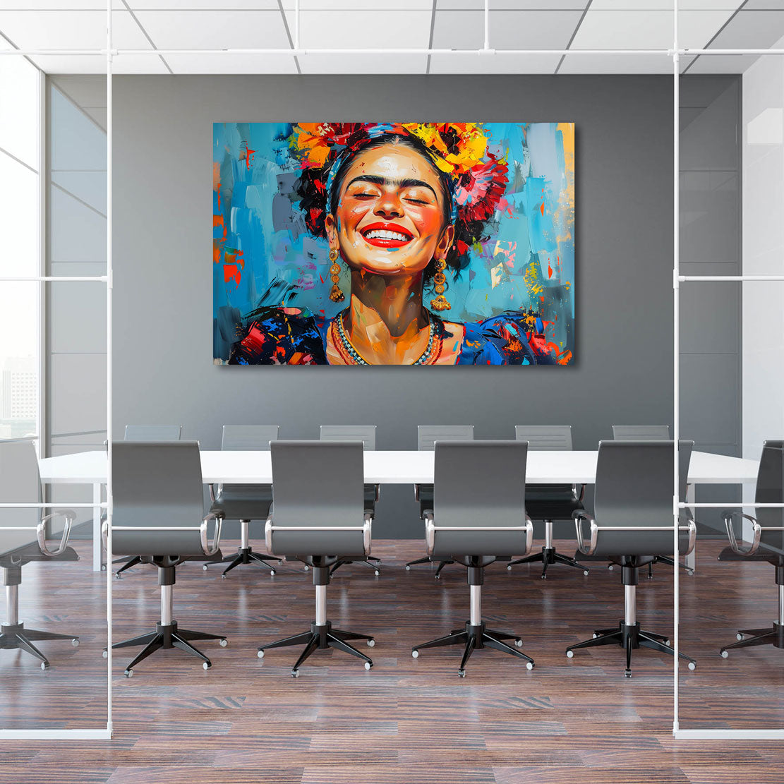 Smiling Frida Wandbild