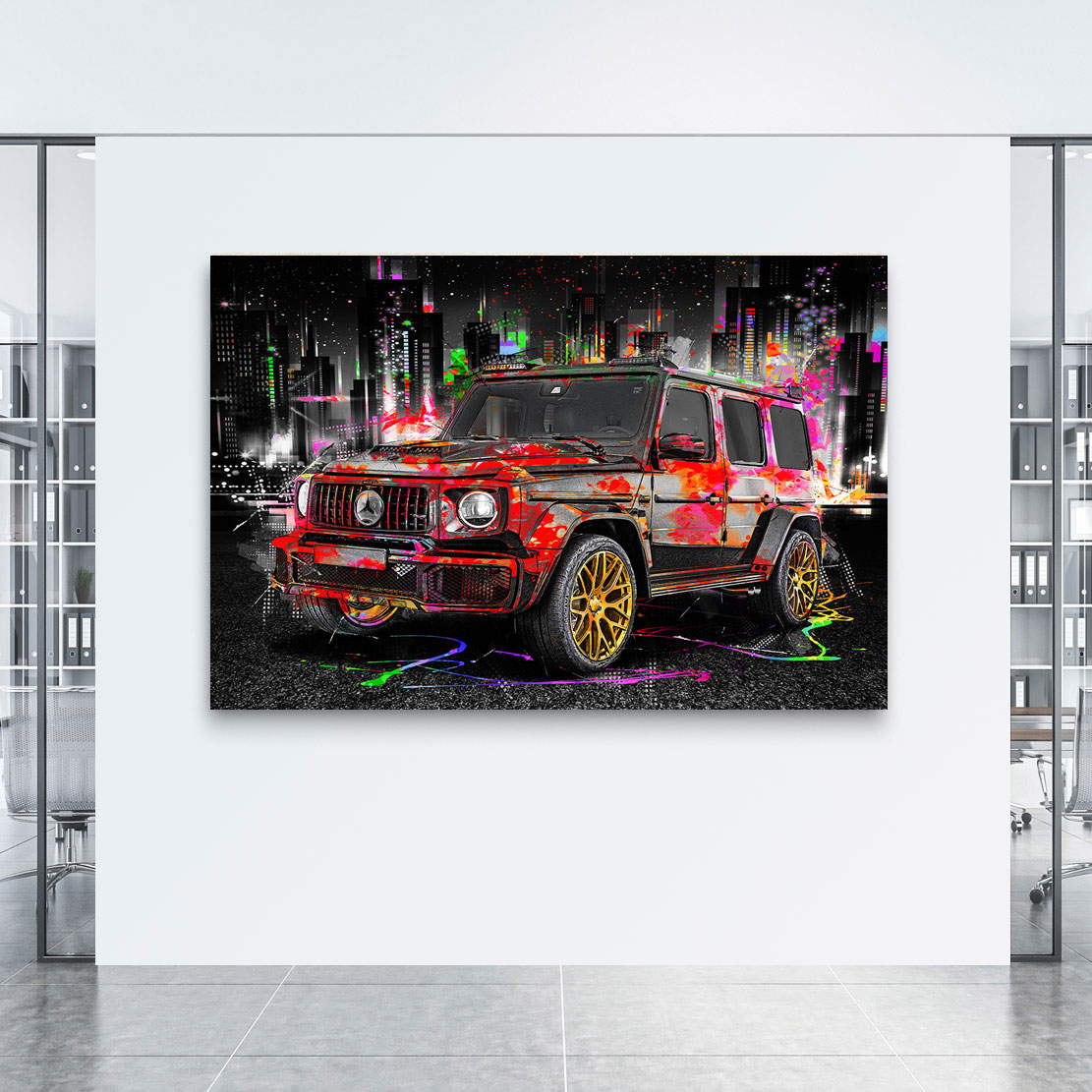 Auto Leinwandbild Mercedes G63 Pop Art Style