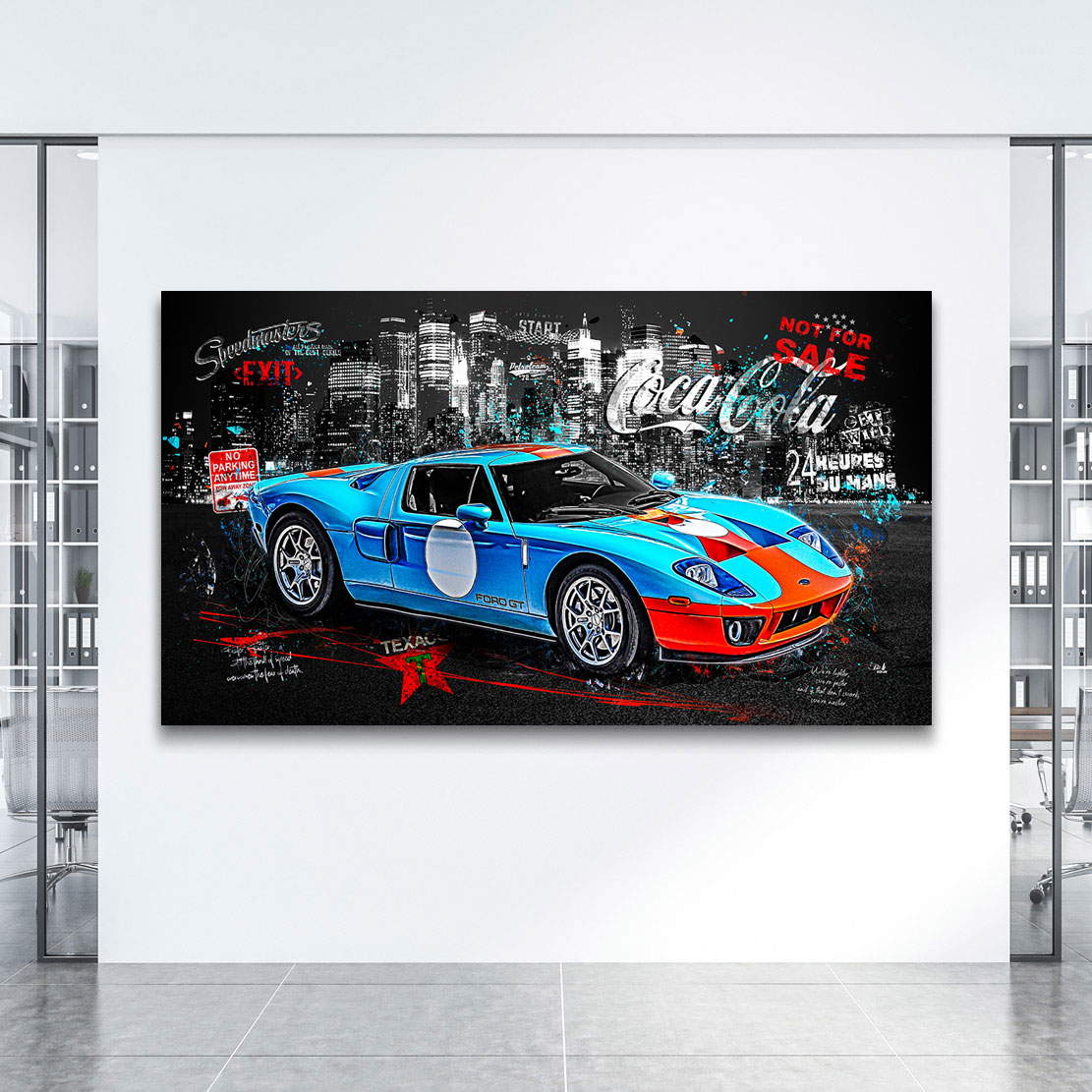 Auto Leinwandbild Ford GT40 Pop Art Style