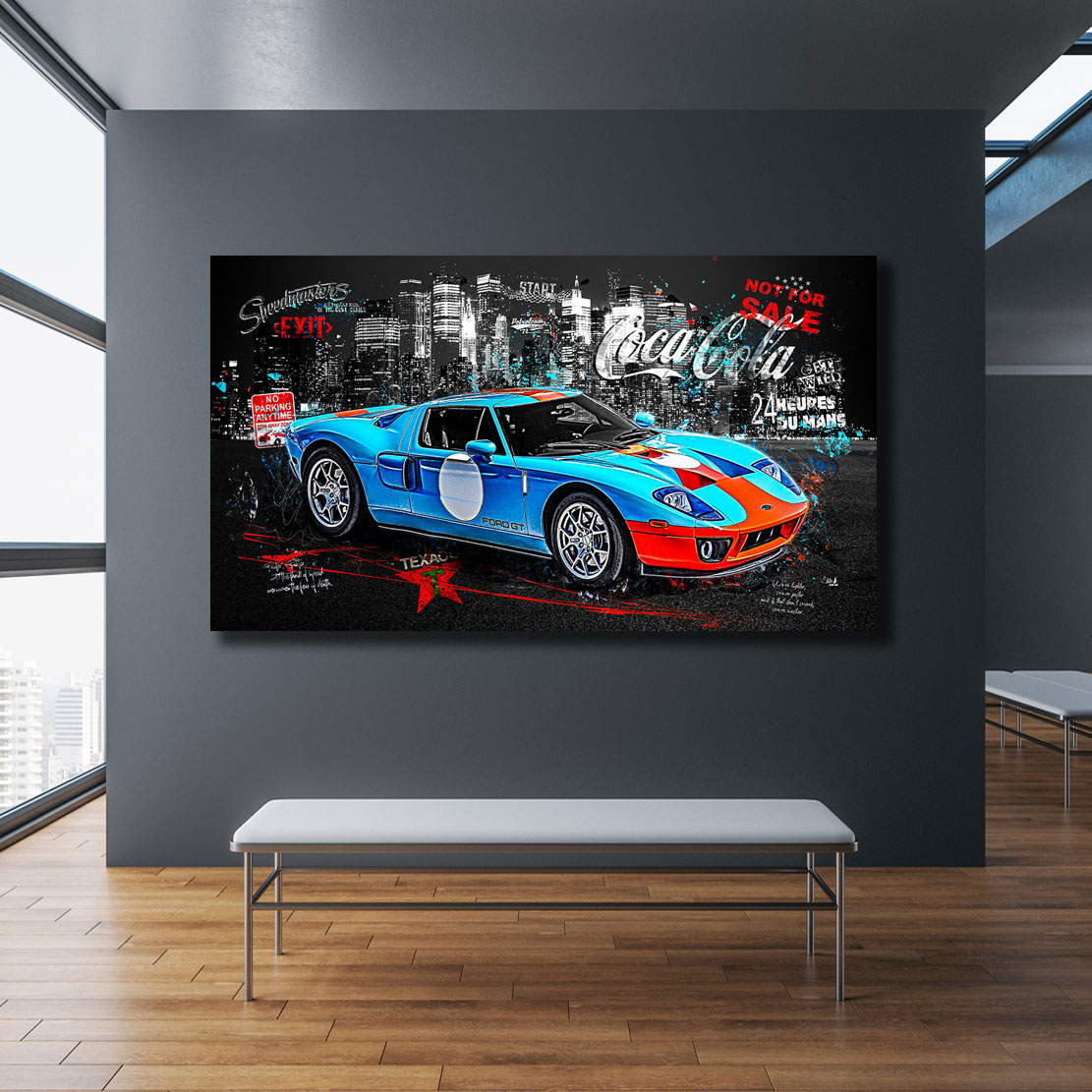 Auto Leinwandbild Ford GT40 Pop Art Style