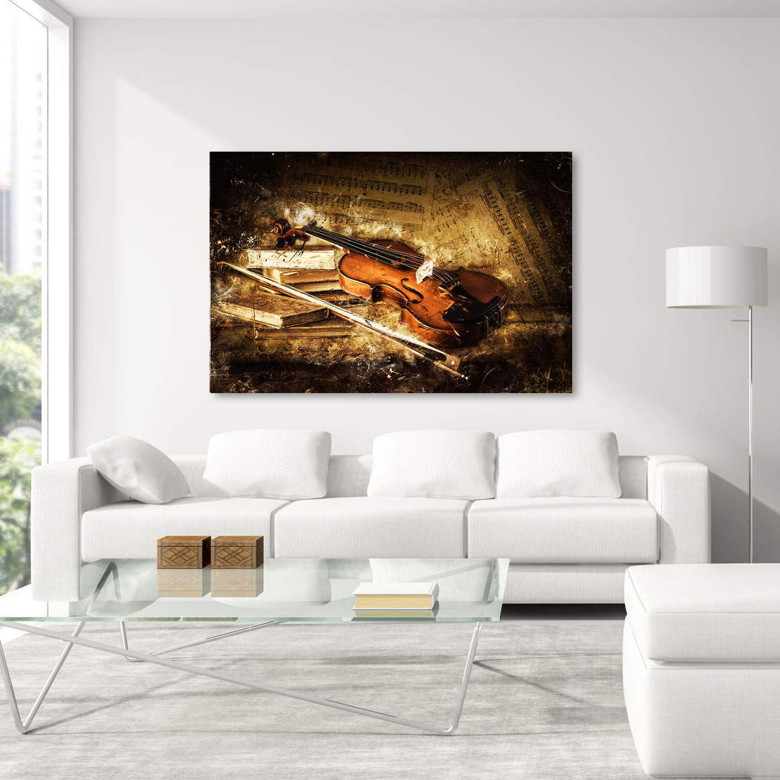 Wandbild Geige abstrakt