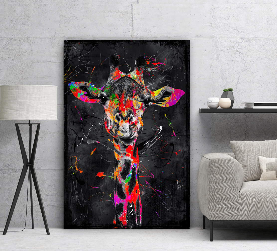 Wandbild Giraffe Abstrakt