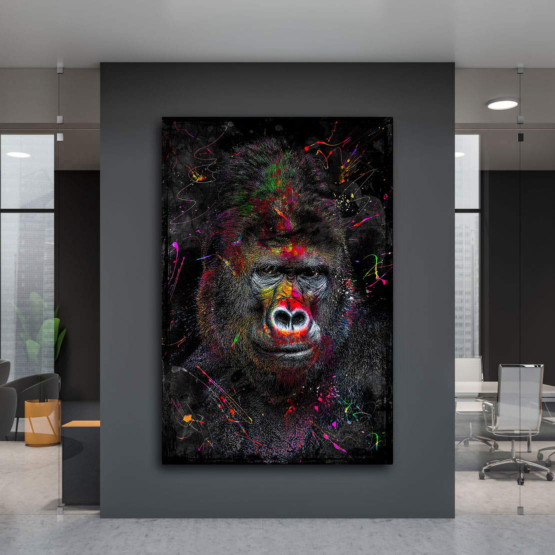 Wandbild Leinwandbild Gorilla Abstrakt