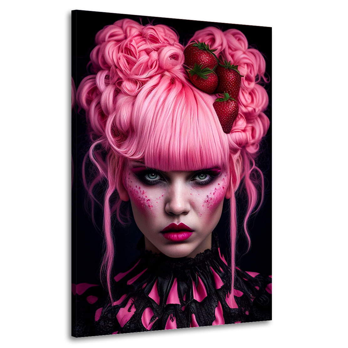 Leinwandbild Pink Girl im Erdbeerlook