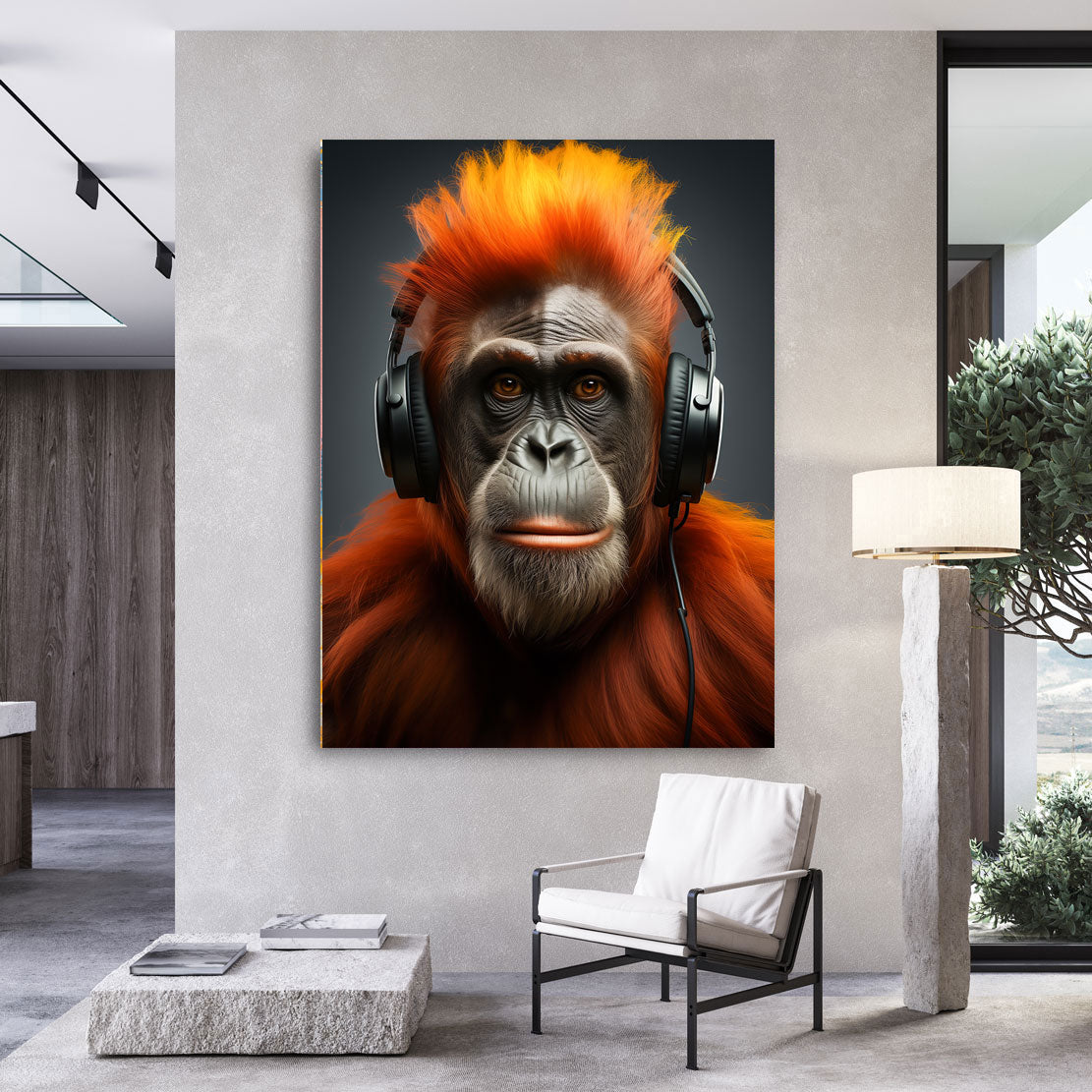 Music Monkey Wandbild