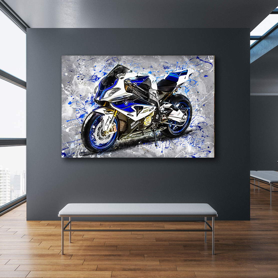 Wandbild Leinwandbild BMW HP4 Abstrakt Style