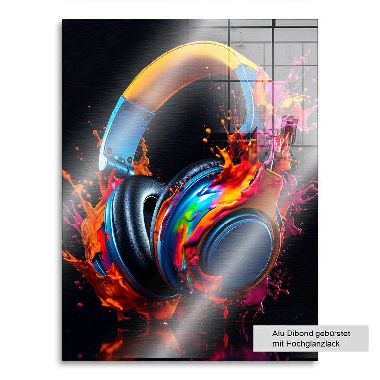 Musik Wandbild Headphones Abstrakt