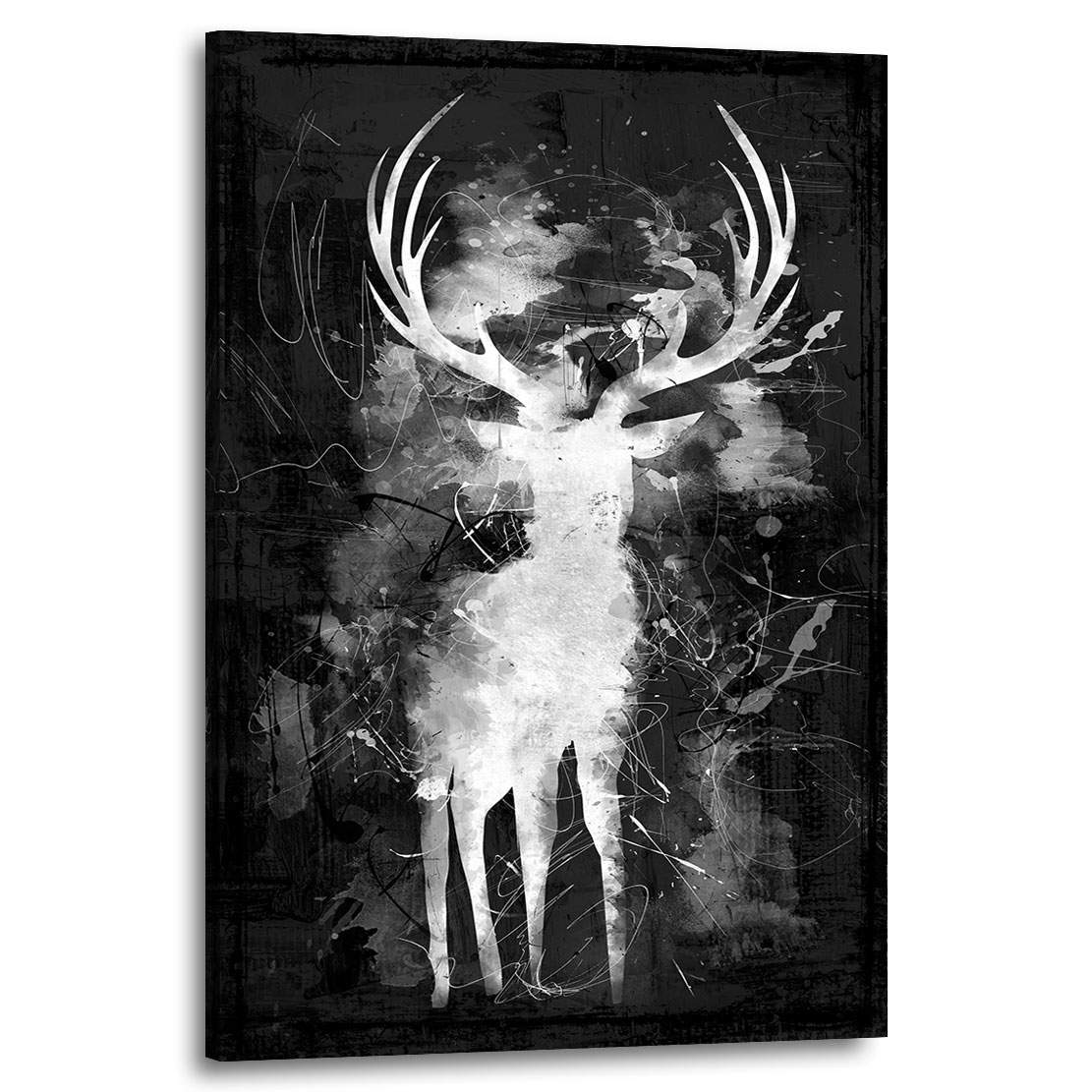 Wandbild Leinwandbild Hirsch Abstrakt Black