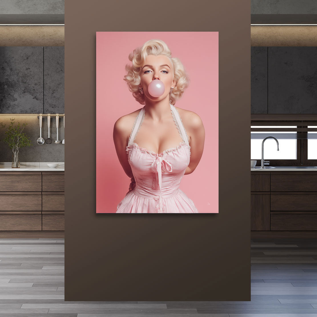 Marilyn Monroe Bubble Gum Portrait Wandbild