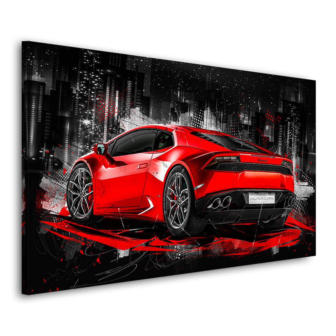 Auto Leinwandbild Lamborghini Huracan City