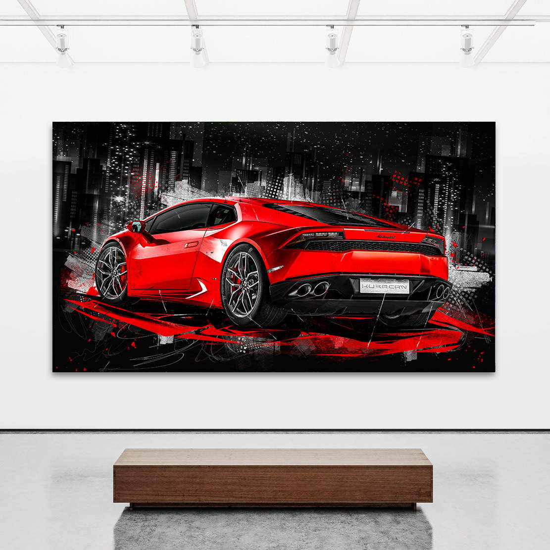 Auto Leinwandbild Lamborghini Huracan City
