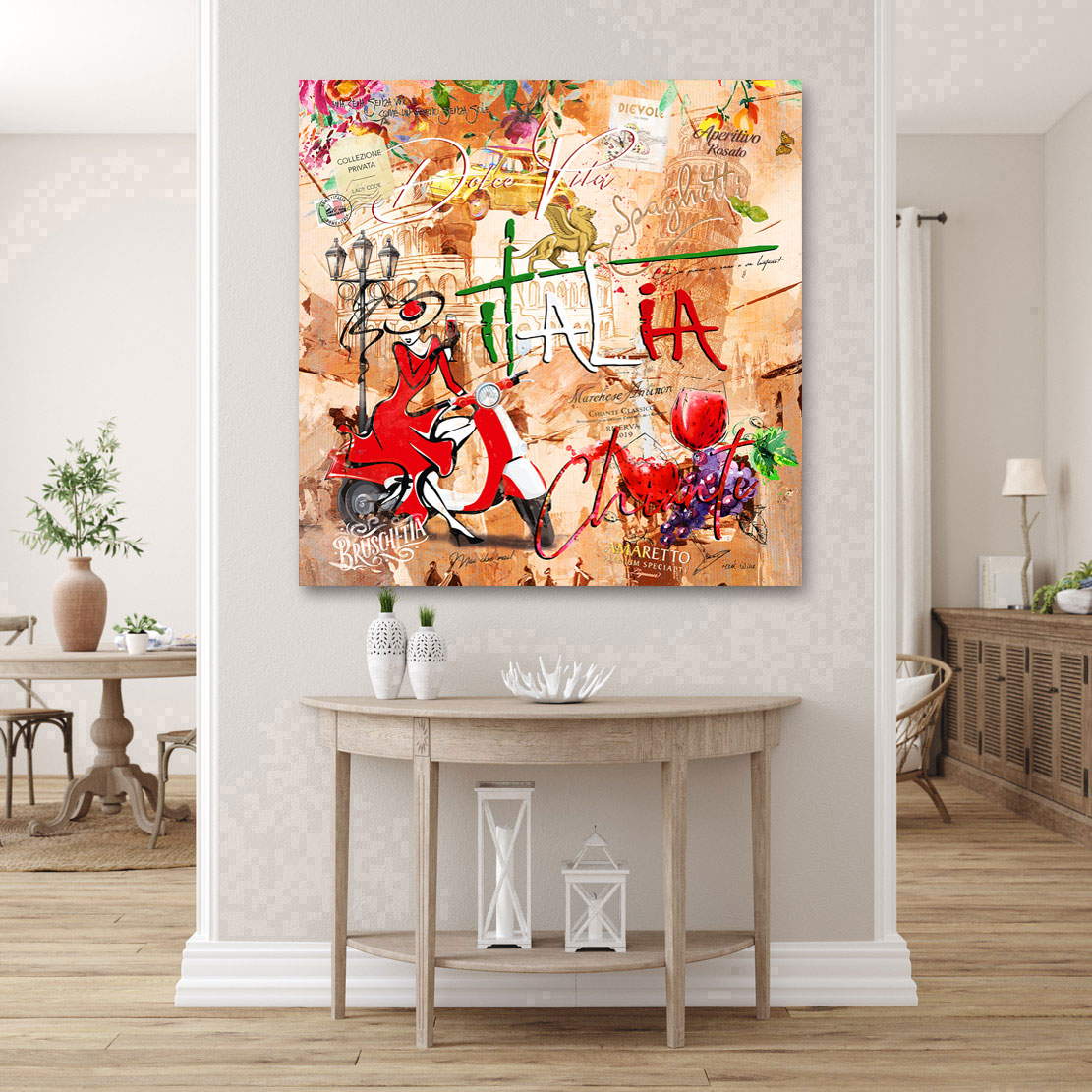 Wandbild Leinwandbild Italien Dolce Vita Pop Art Retro Style