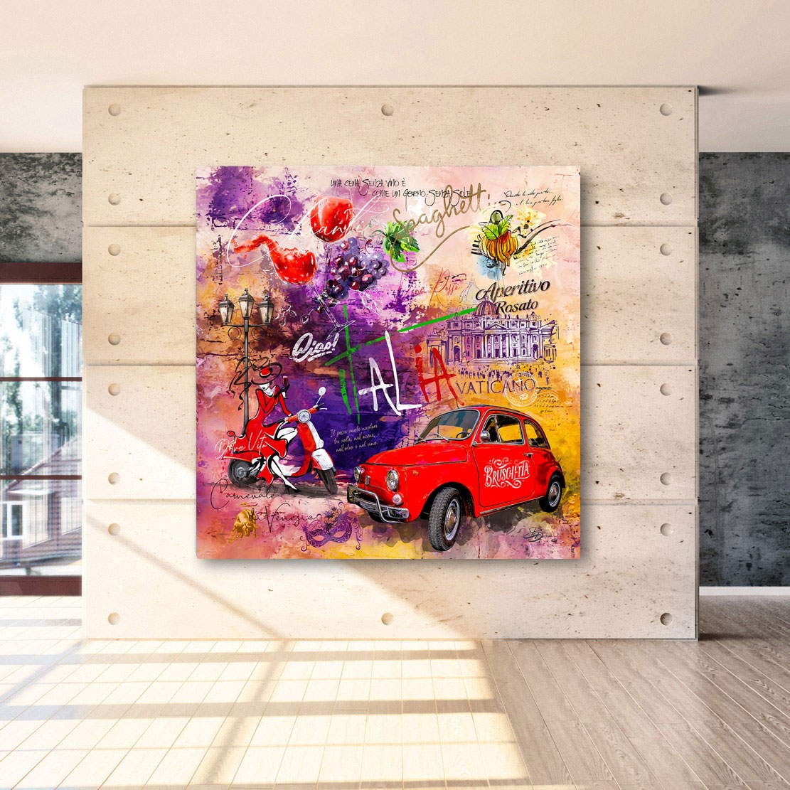 Wandbild Leinwandbild Italien Modern Pop Art