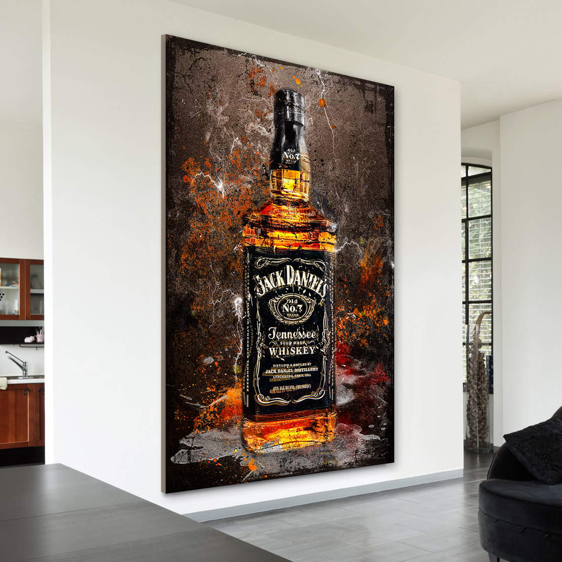 Wandbild Leinwandbild Jack Whiskey Vintage Stil