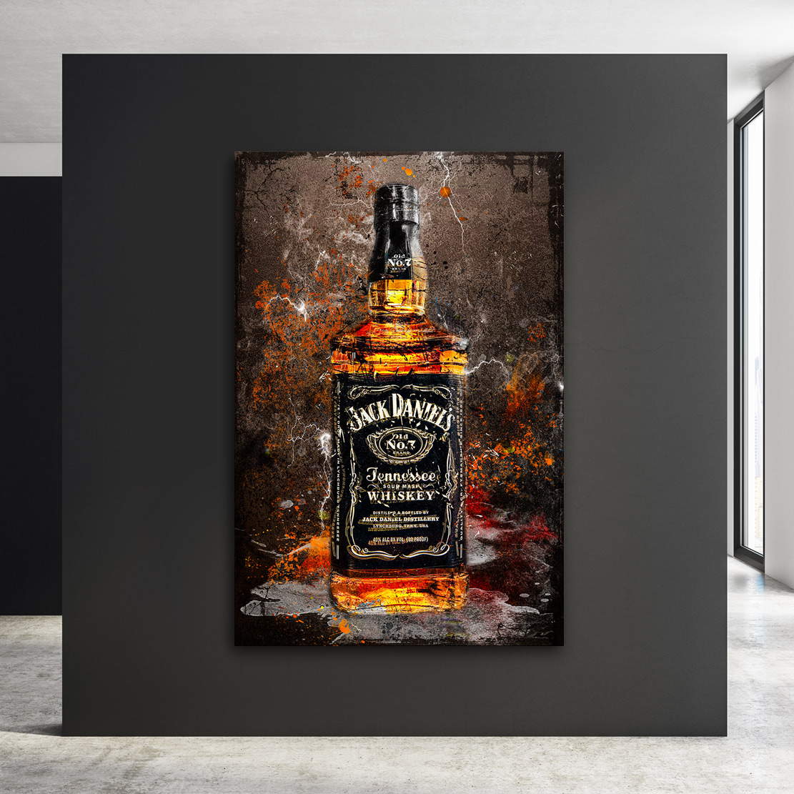 Wandbild Leinwandbild Jack Whiskey Vintage Stil