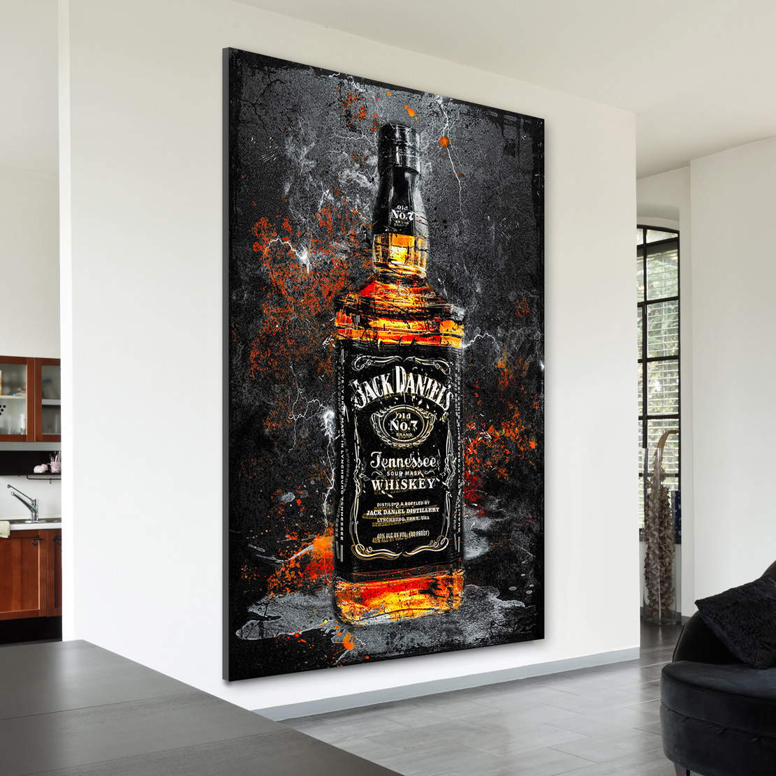 Wandbild Leinwandbild Jack Whiskey abstrakt