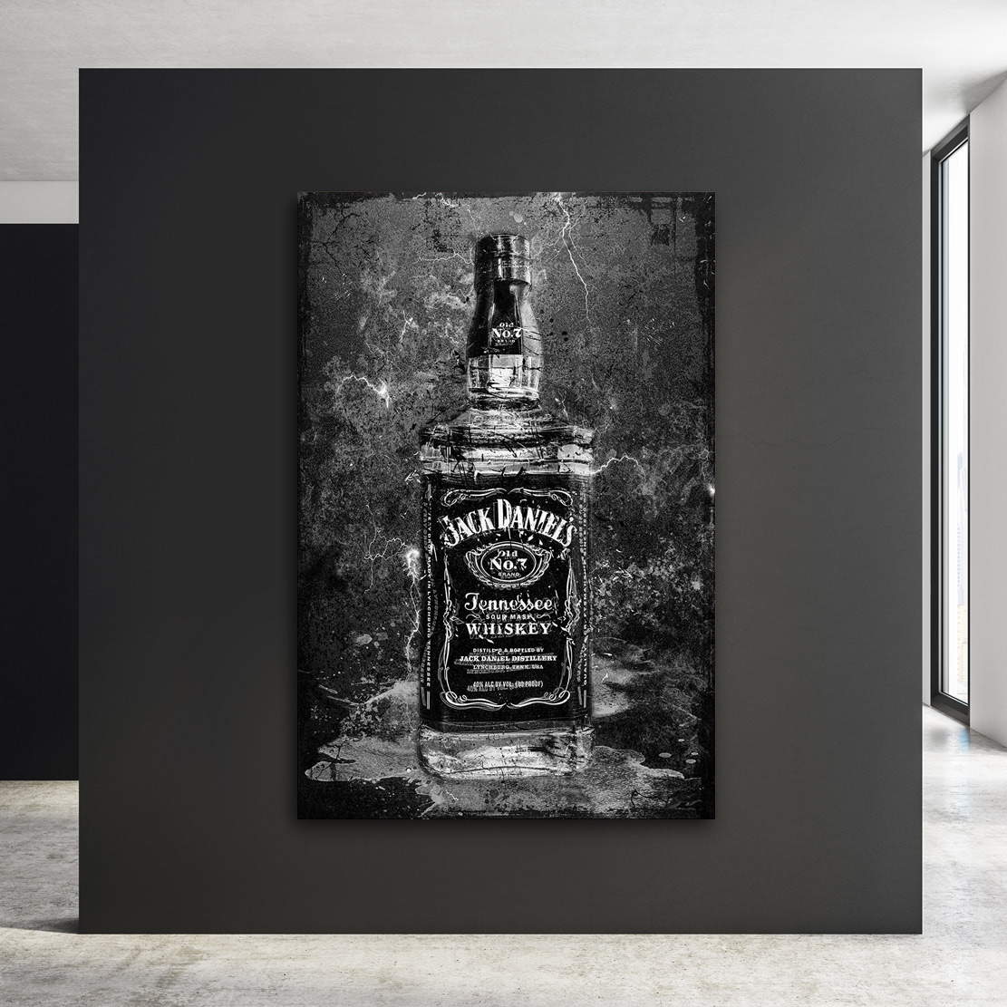 Wandbild Leinwandbild Jack Whiskey Dark Style
