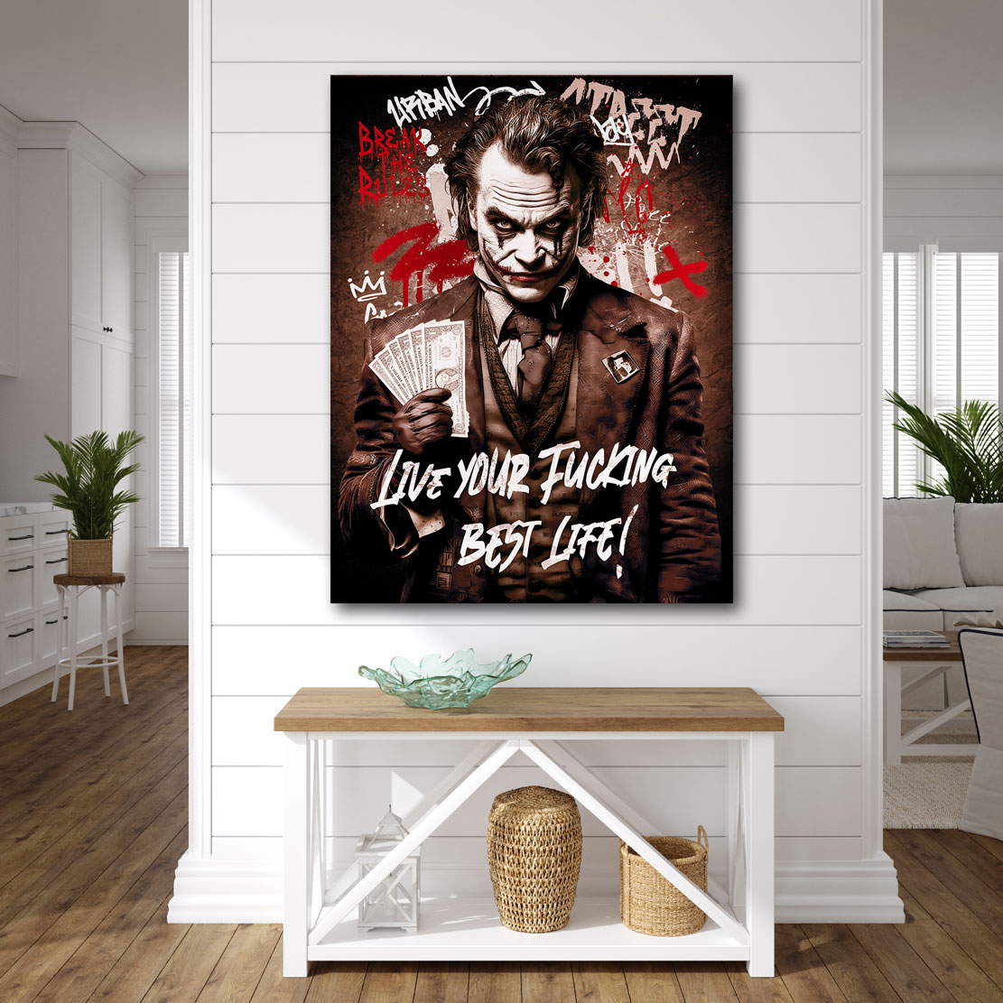 Pop Art Leinwandbild Joker Fucking best Life Retro Style