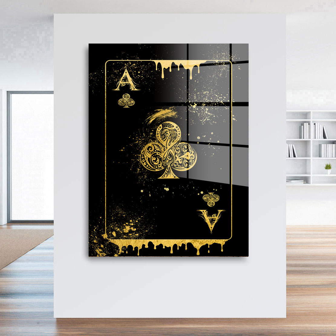 Blattgold Wandbild Kreuz Ass Card