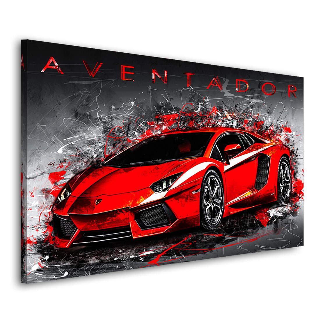Auto Leinwandbild Lamborghini Aventador Abstrakt Red