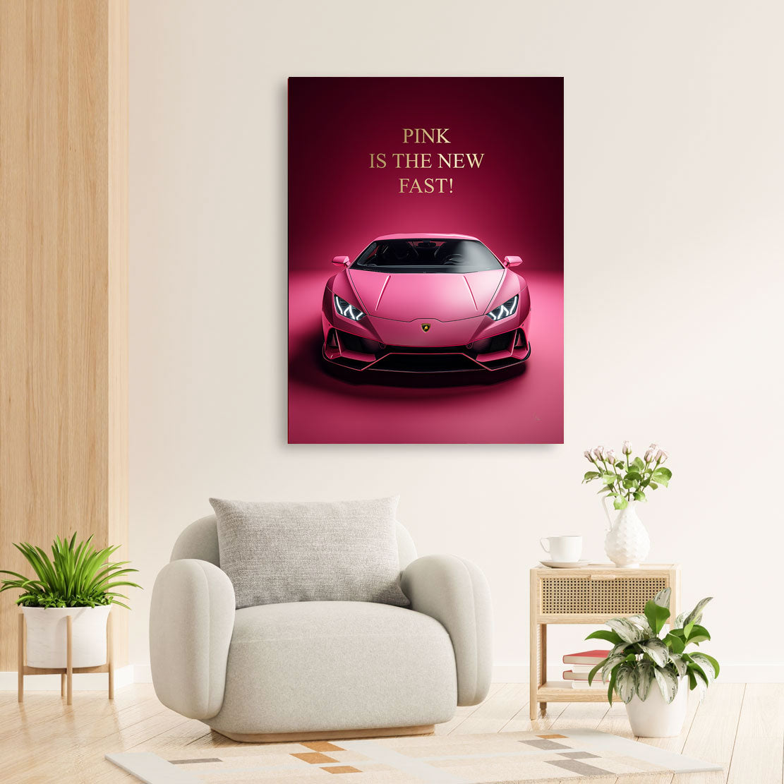 Rosa Speed Icon Wandbild