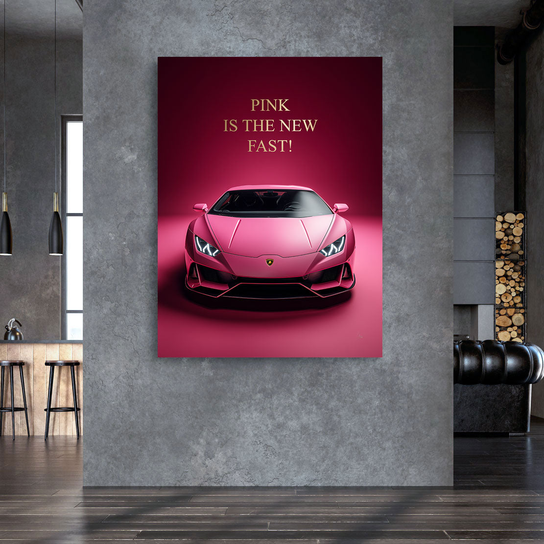 Rosa Speed Icon Wandbild