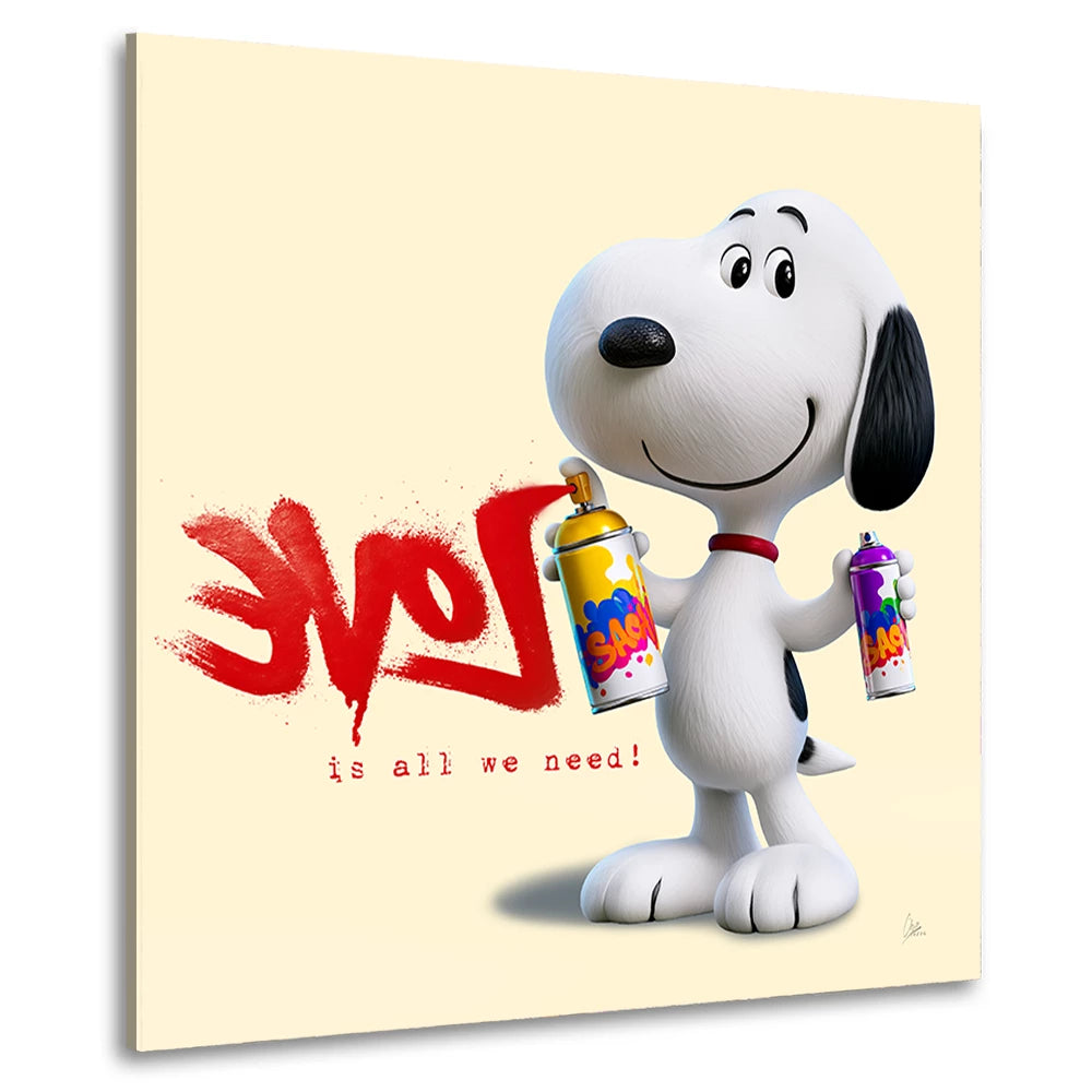 Snoopy Love Graffiti Wandbild