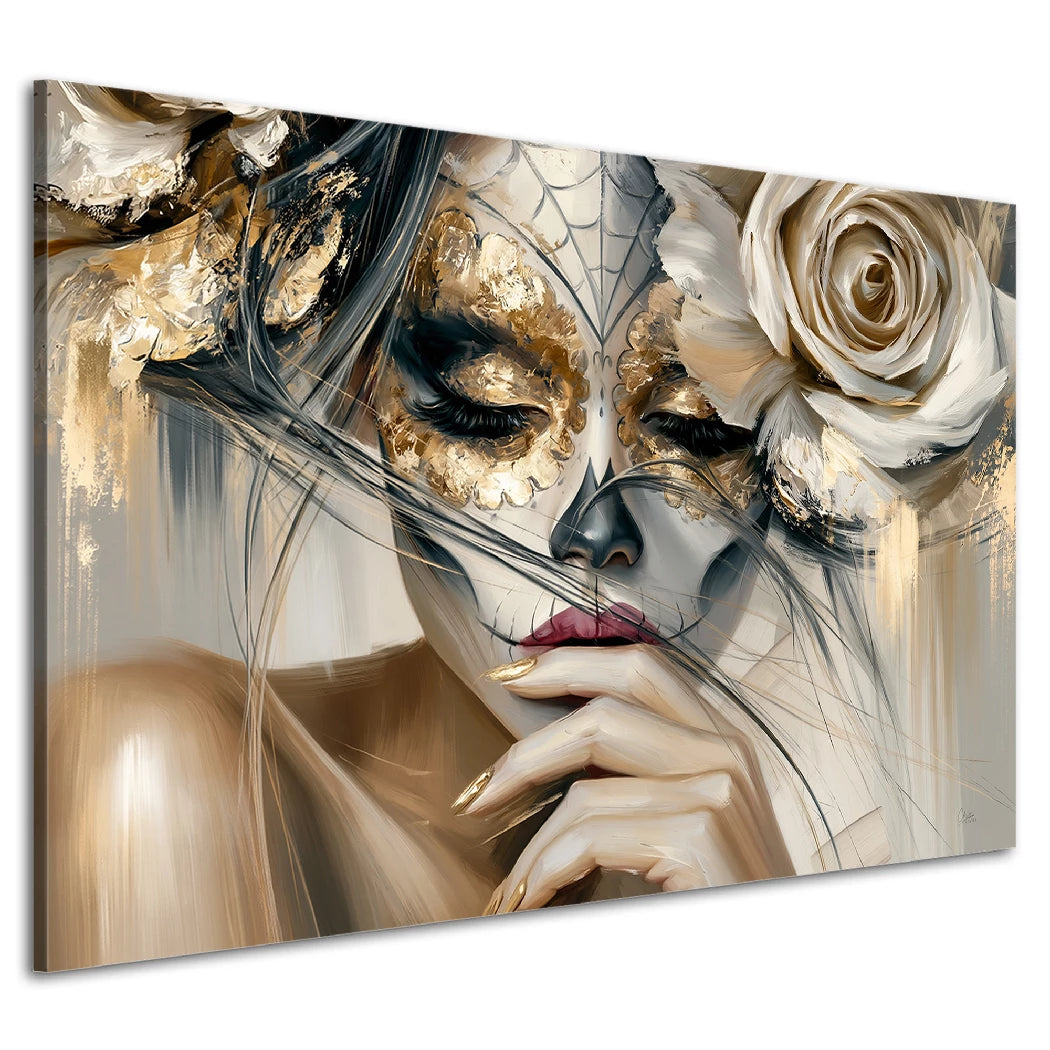 La Catrina Rosengold Wandbild