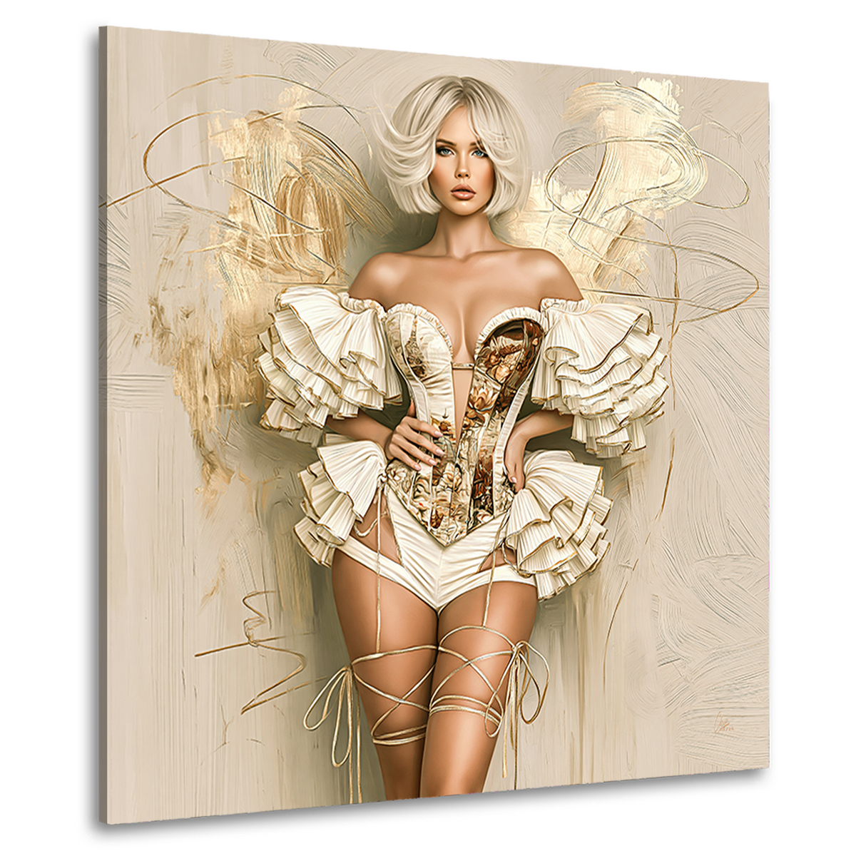 Golden Couture Muse Wandbild
