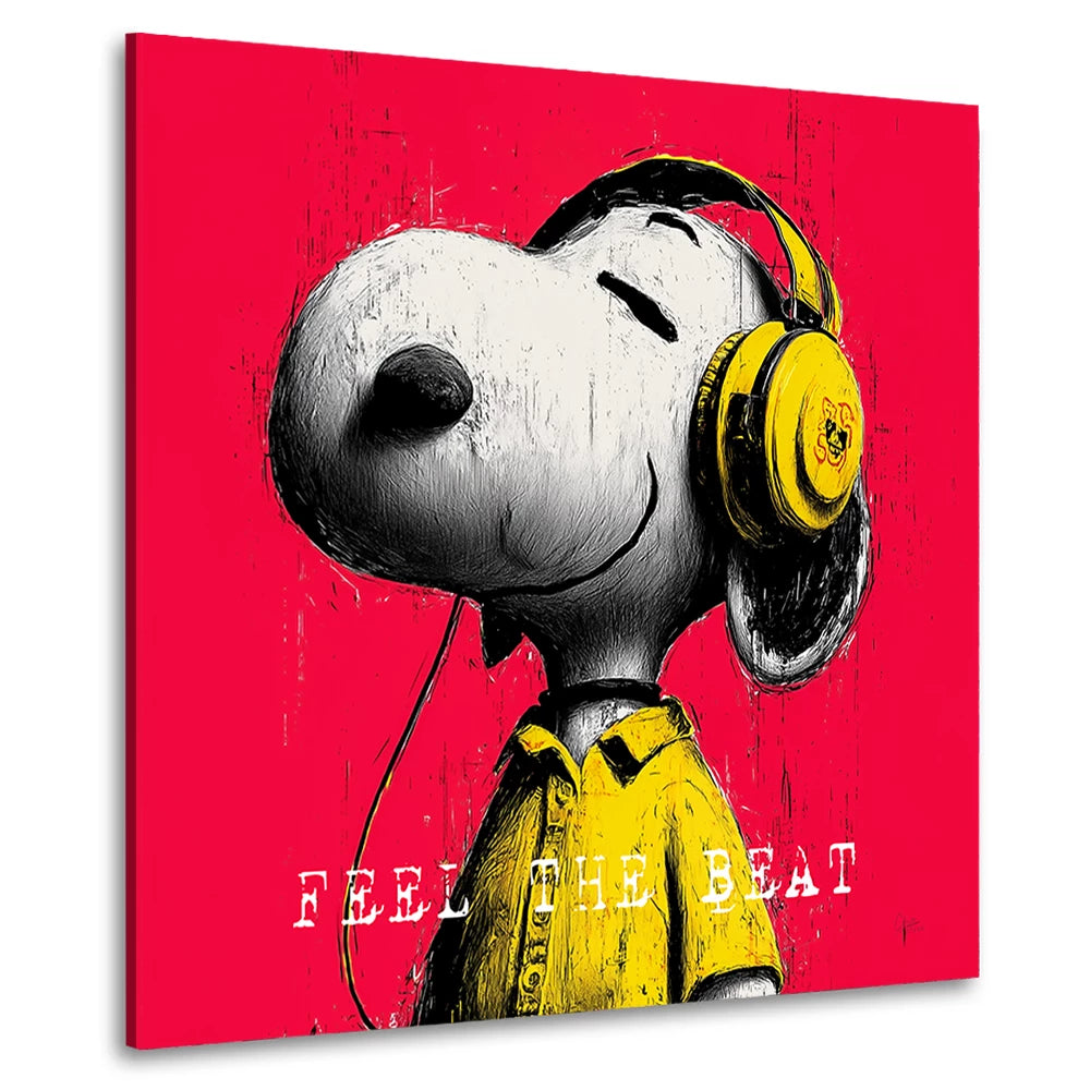 Snoopy Feel The Beat Wandbild