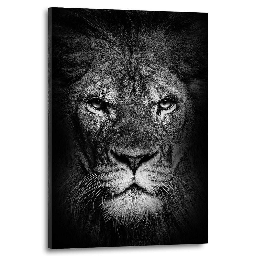 Wandbild Leinwandbild Löwe Black Style