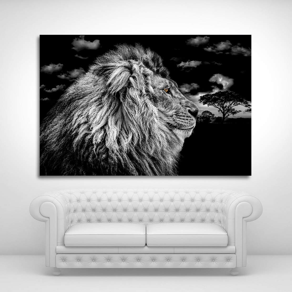 Wandbild Leinwandbild Löwe Desert