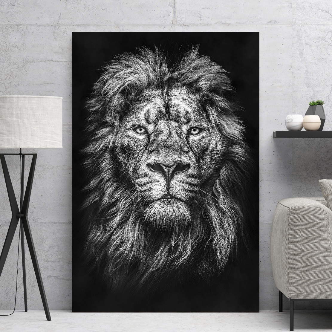 Wandbild Löwe Dark Face