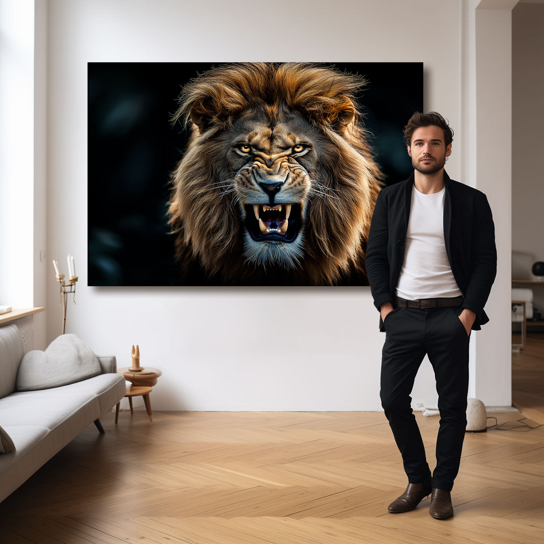 Wandbild Angry Lion