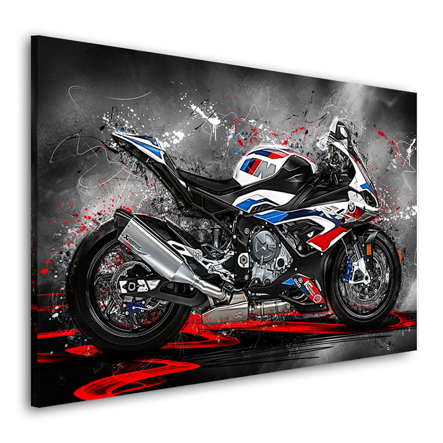 Motorrad Wandbild BMW M1000RR Abstrakt