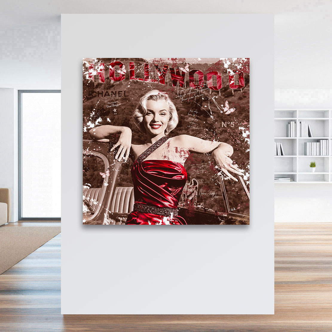 Wandbild Leinwandbild Marilyn Monroe Hollywood Hills Retro