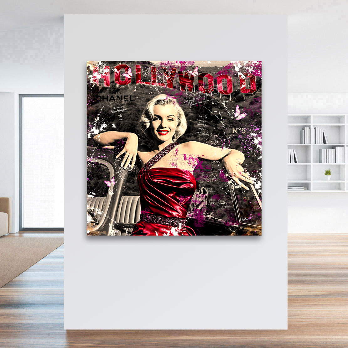 Wandbild Leinwandbild Marilyn Monroe Hollywood Hills Vintage