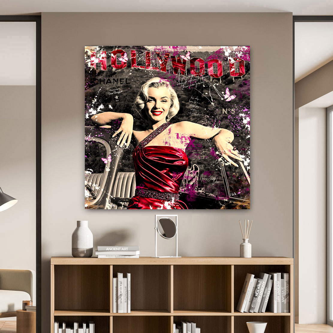 Wandbild Leinwandbild Marilyn Monroe Hollywood Hills Vintage