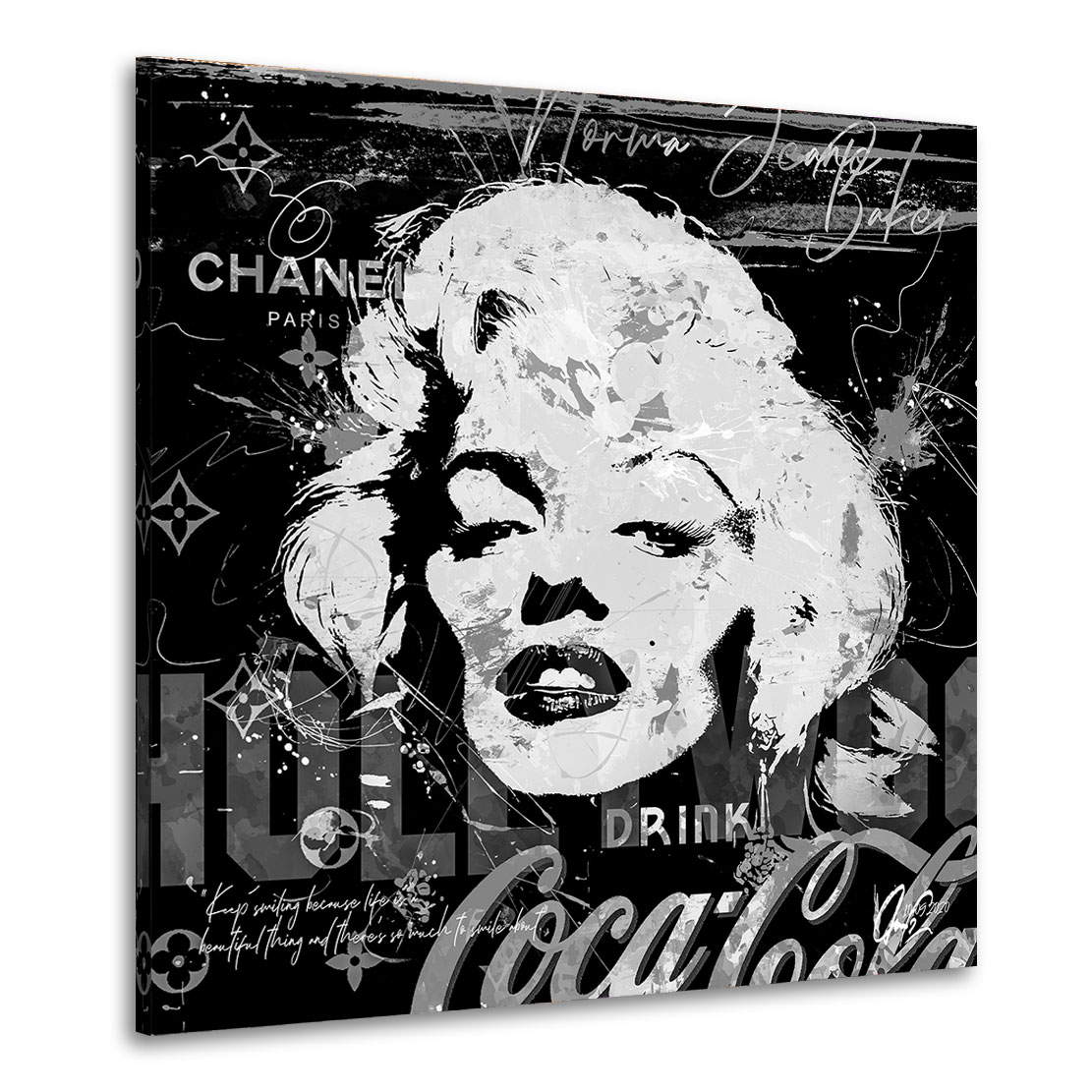 Wandbild Leinwandbild Marilyn Monroe Pop Art Black and White