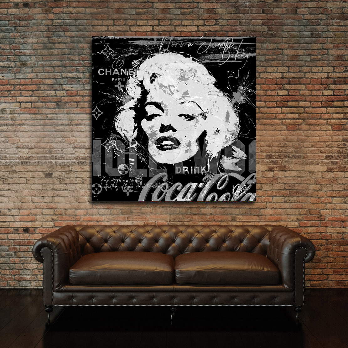 Wandbild Leinwandbild Marilyn Monroe Pop Art Black and White