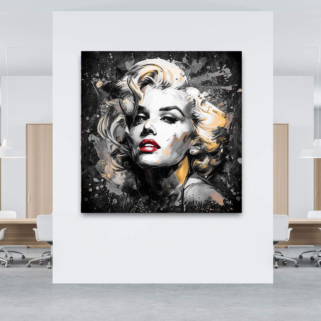Leinwandbild Marilyn Monroe Abstrakt Black Style