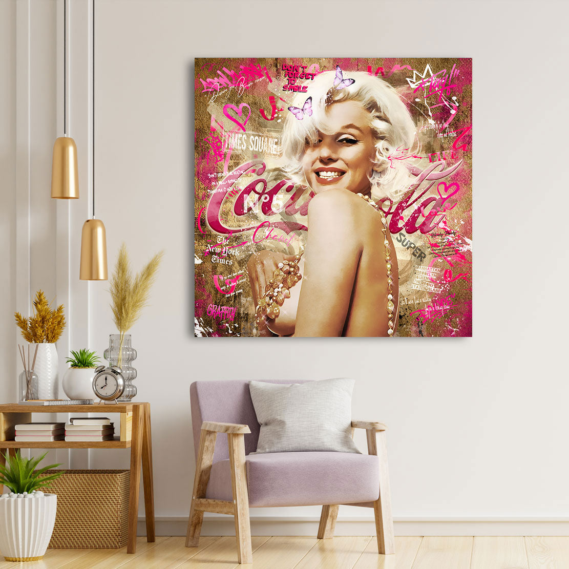 Wandbild Marilyn Monroe Graffiti Pop Art