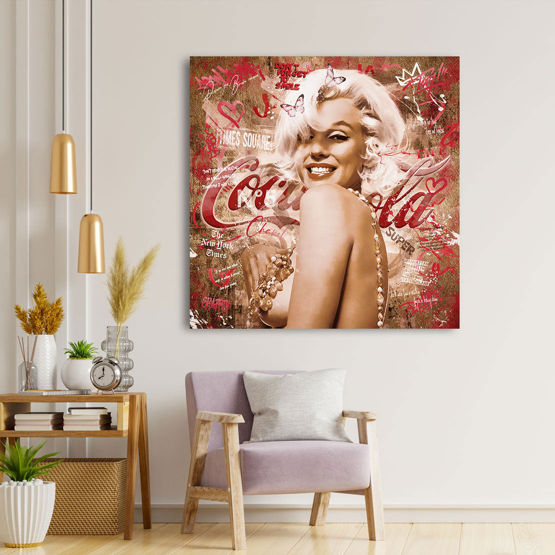 Wandbild Marilyn Monroe Graffiti Retro Pop Art