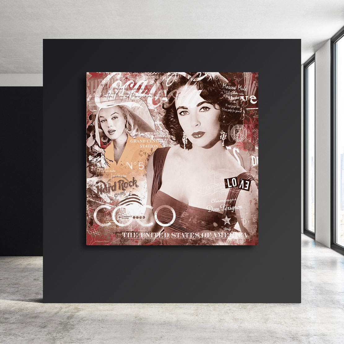 Wandbild Leinwandbild Liz & Marilyn Vintage Style