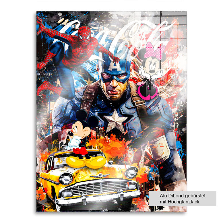 Pop Art Wandbild Micky & Minnie USA