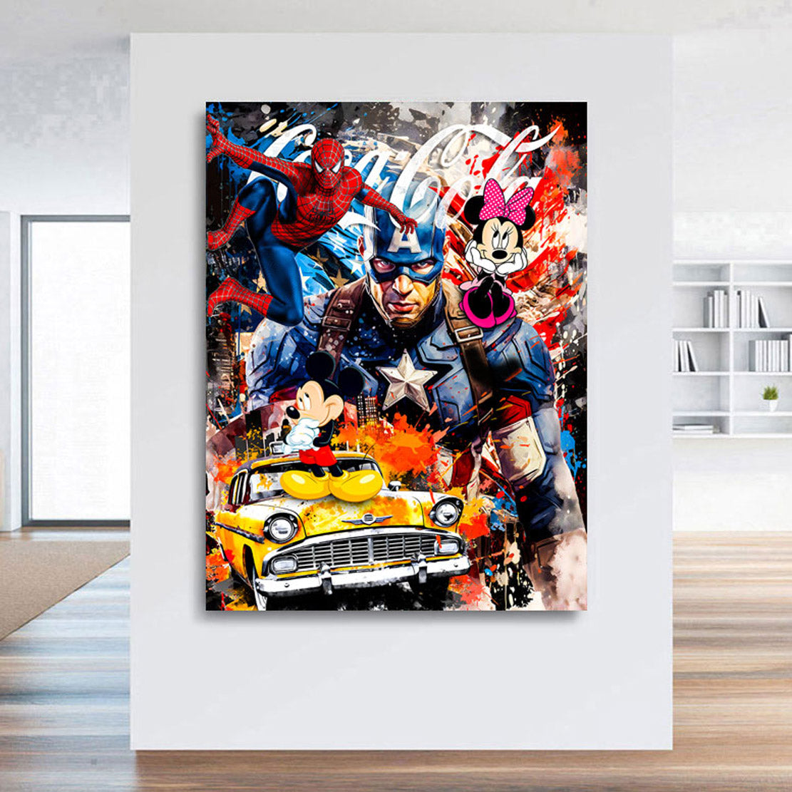 Pop Art Wandbild Micky & Minnie USA
