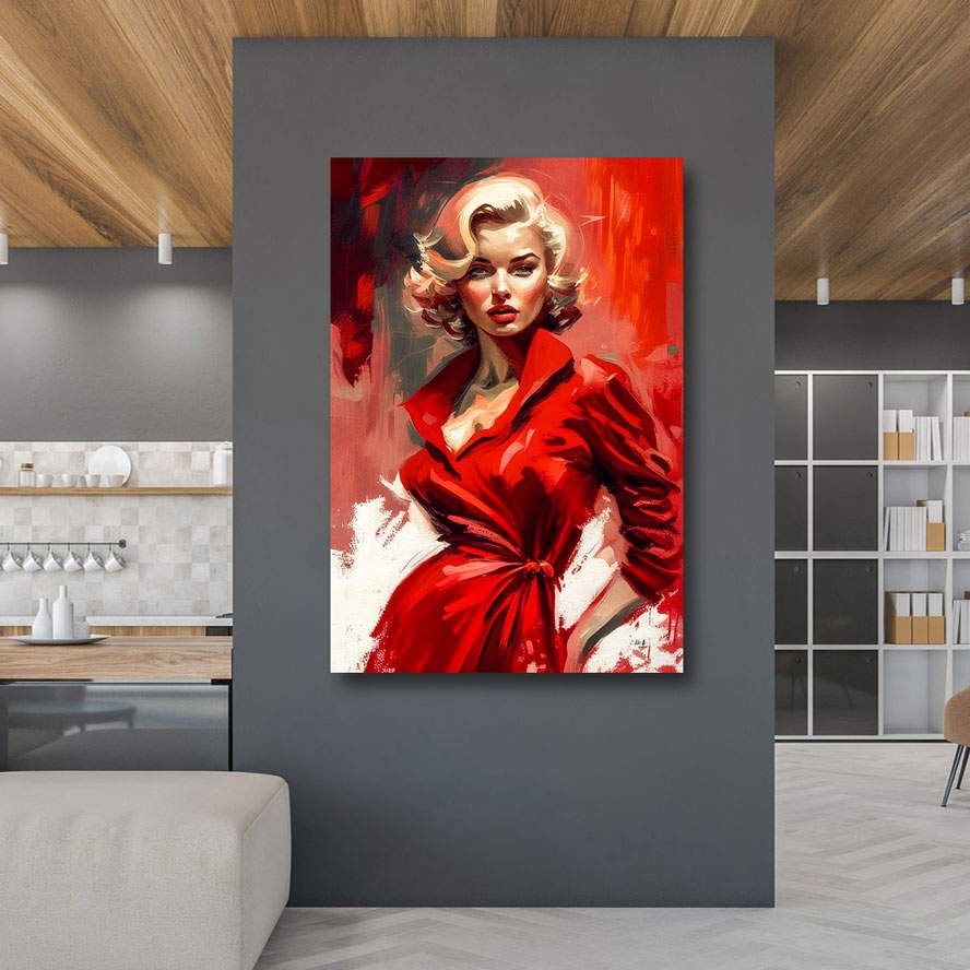 Leinwandbild Marilyn Monroe Red Paint