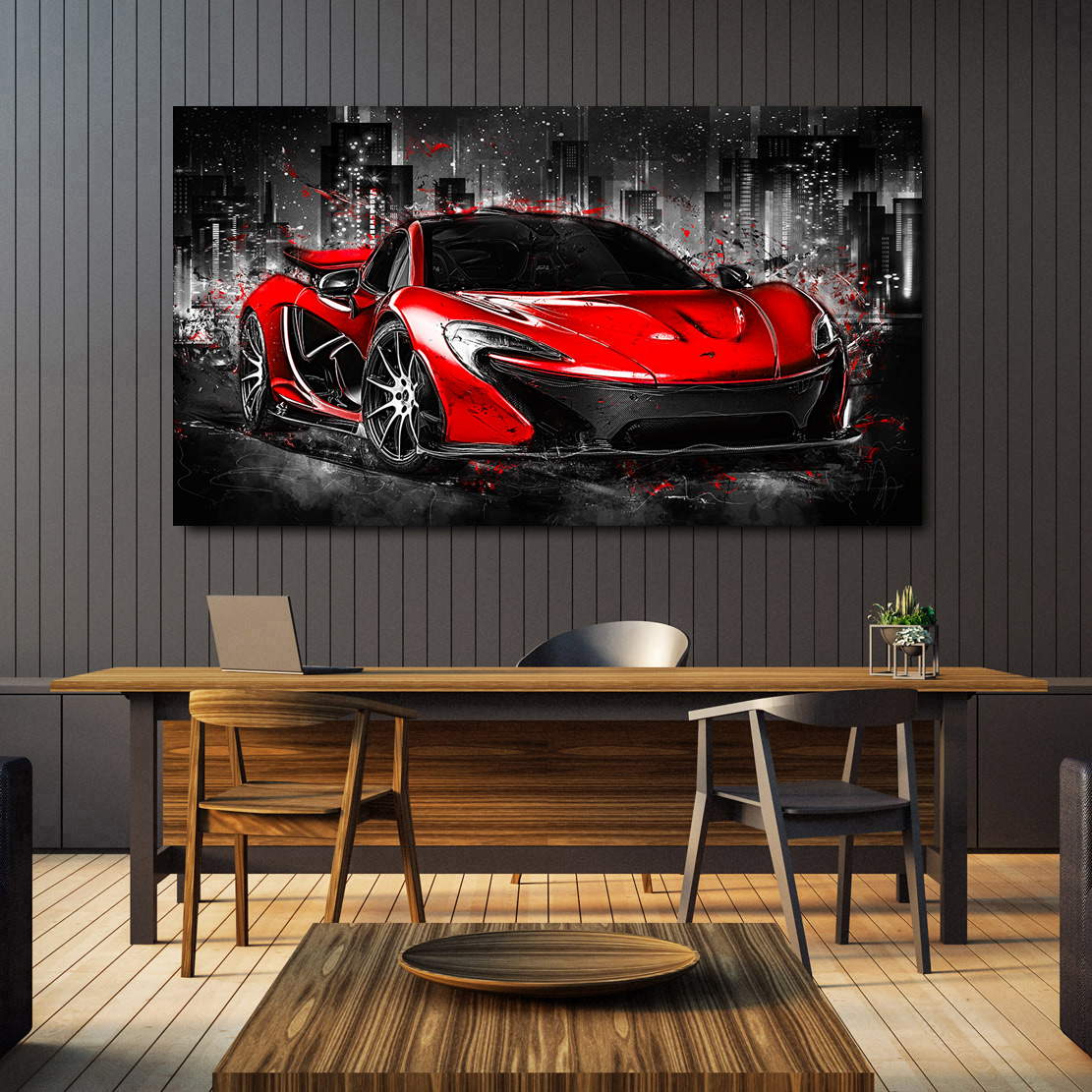 Auto Leinwandbild McLaren Red Style