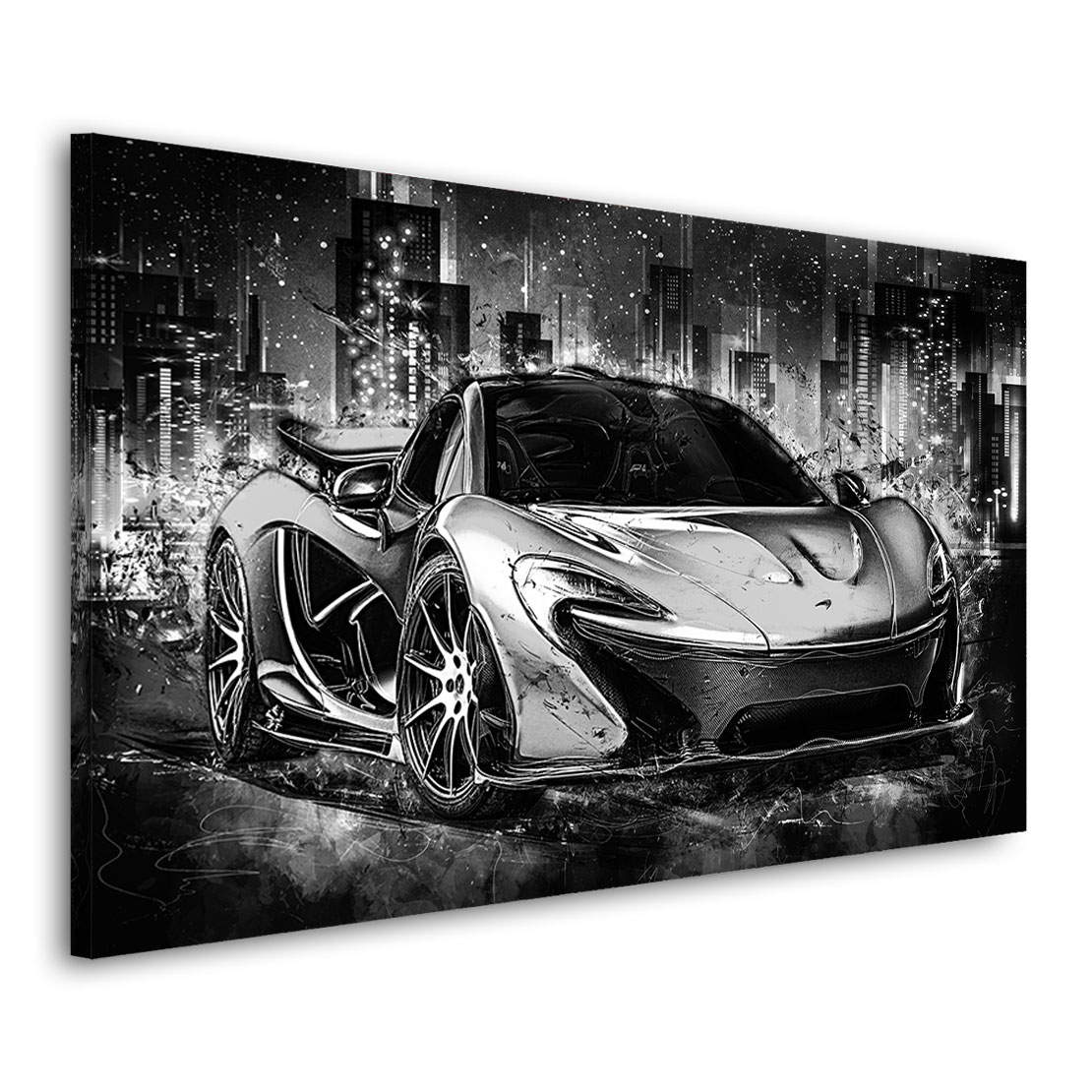 Auto Leinwandbild McLaren Black and White